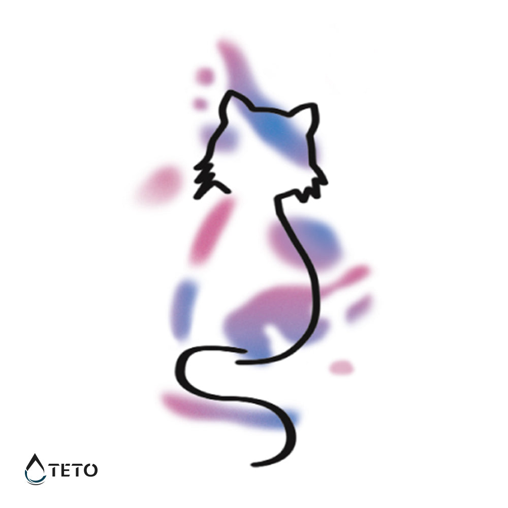 Katzensilhouette - TETO Temporäre Tattoos