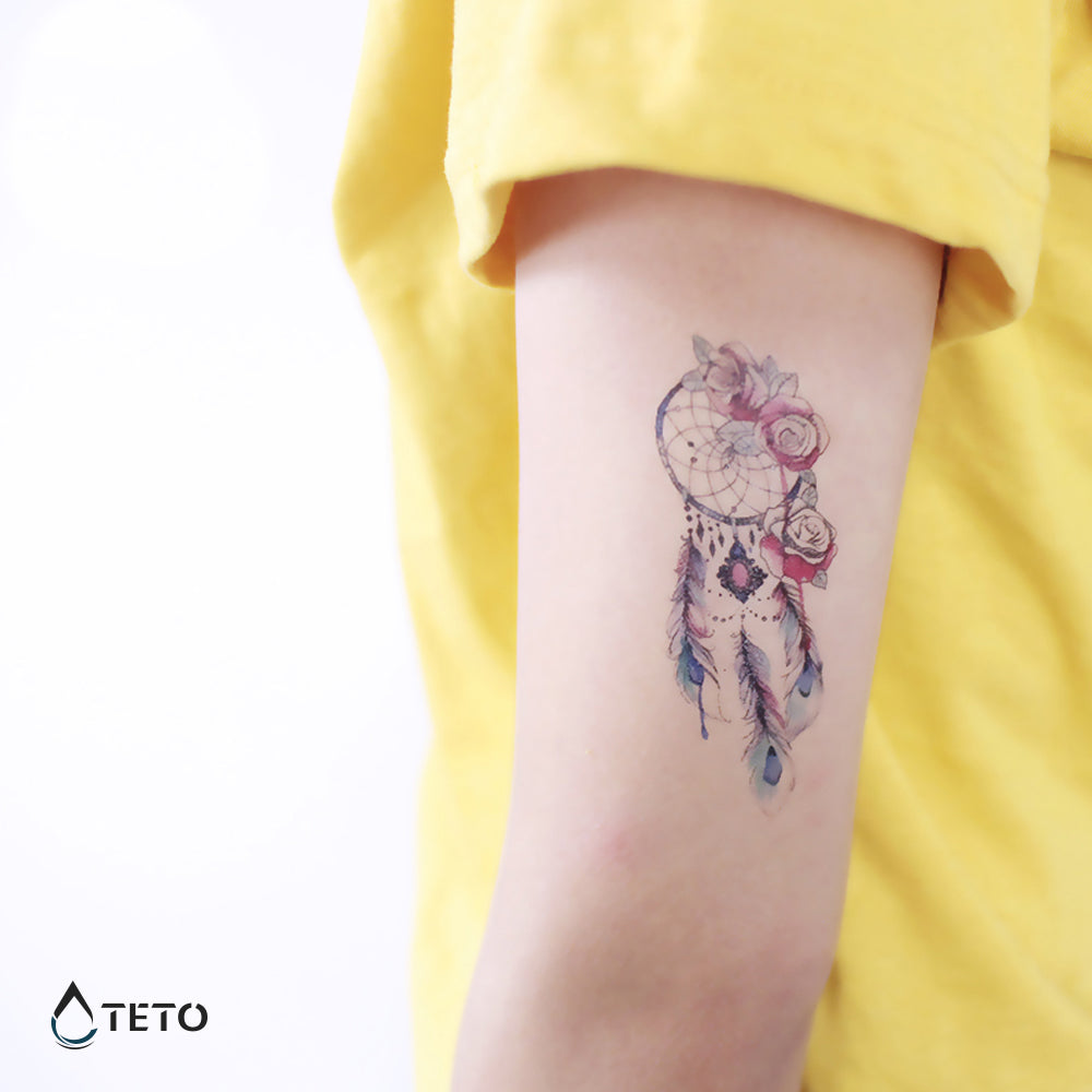 Traumfänger mit Rosen - TETO Temporäre Tattoos