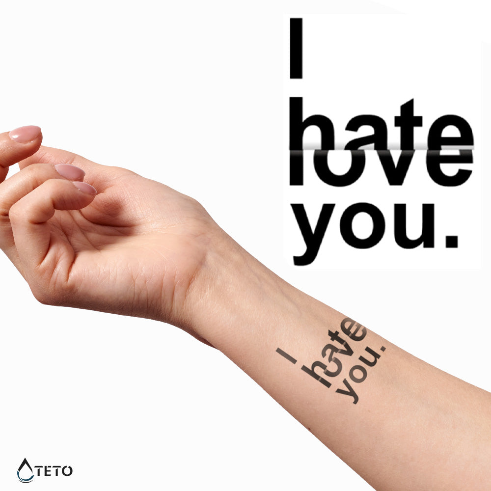 Ich liebe dich/Ich hasse dich - TETO Temporäre Tattoos