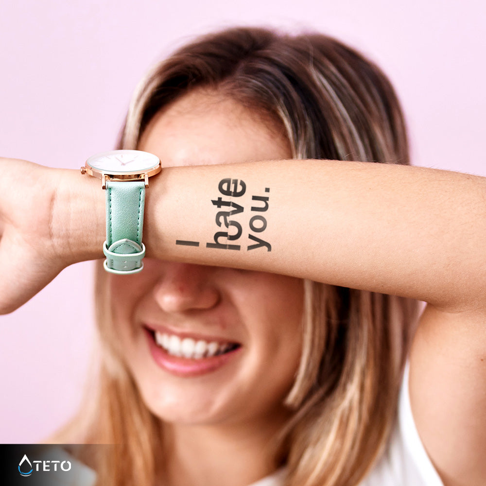 Ich liebe dich/Ich hasse dich - TETO Temporäre Tattoos