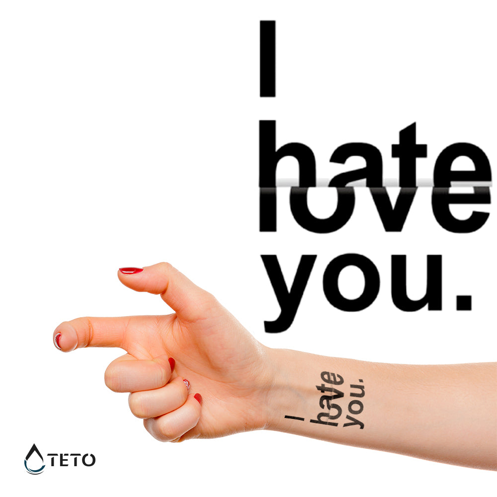 Ich liebe dich/Ich hasse dich - TETO Temporäre Tattoos