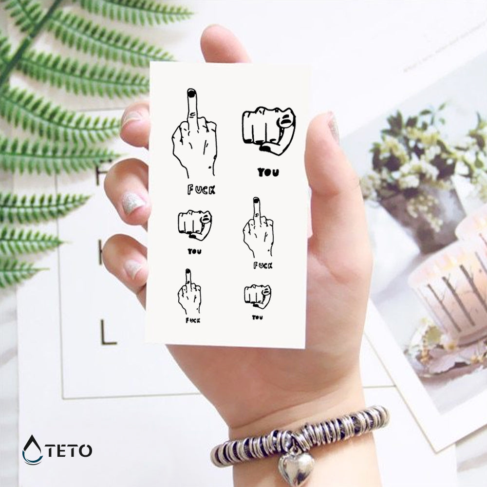 Grobe Gesten - Set - TETO Temporäre Tattoos