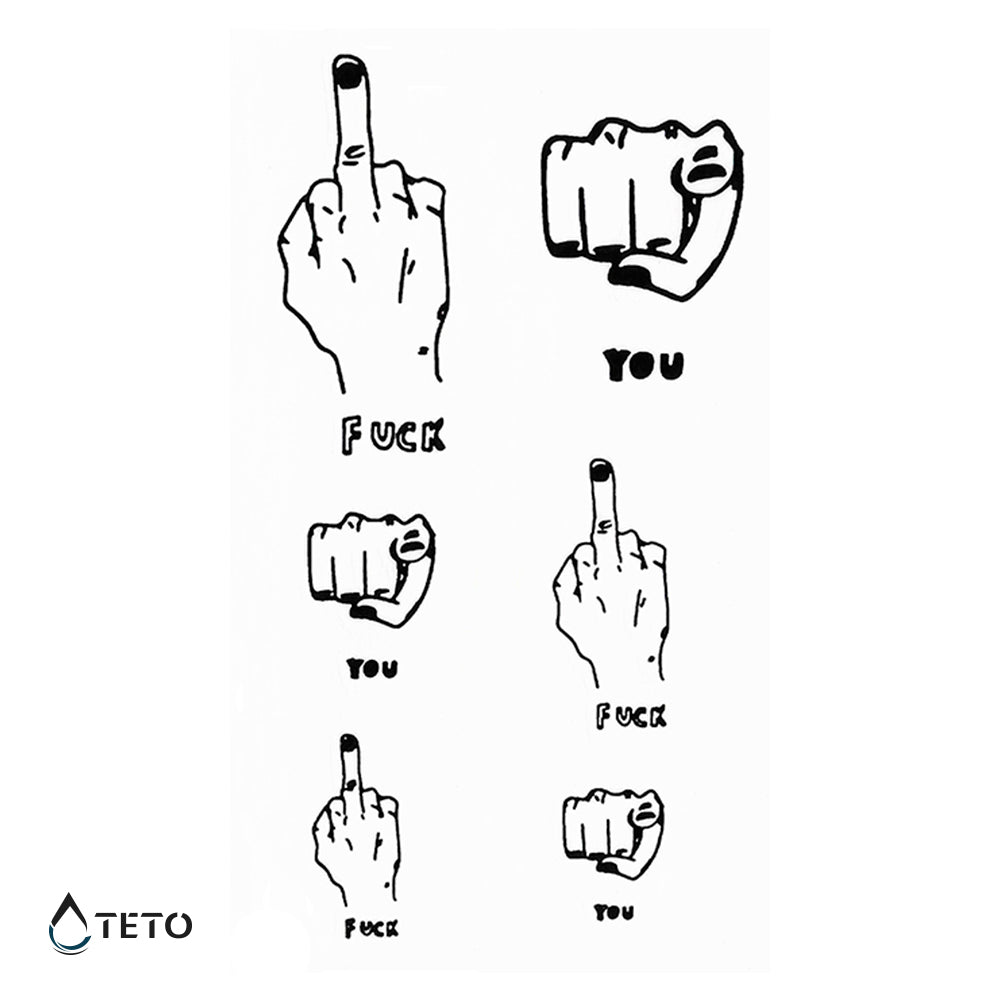 Grobe Gesten - Set - TETO Temporäre Tattoos