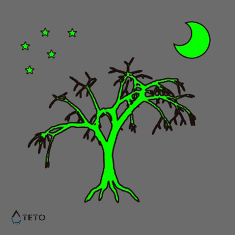 Baum - Leuchtet im Dunkeln - TETO Temporäre Tattoos
