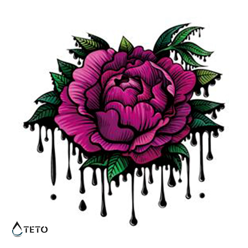 Blutige Pfingstrose - TETO Temporäre Tattoos