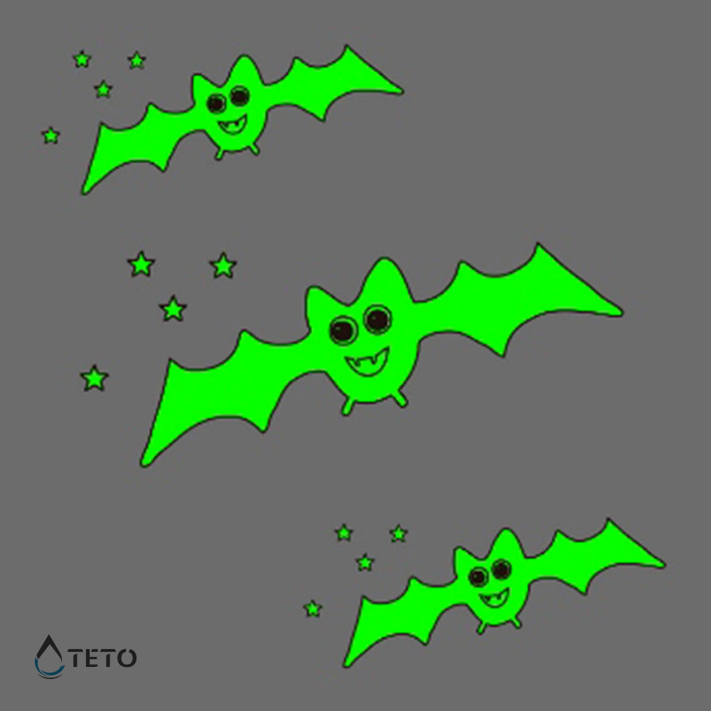Fledermaus - Leuchtet im Dunkeln - Set - TETO Temporäre Tattoos