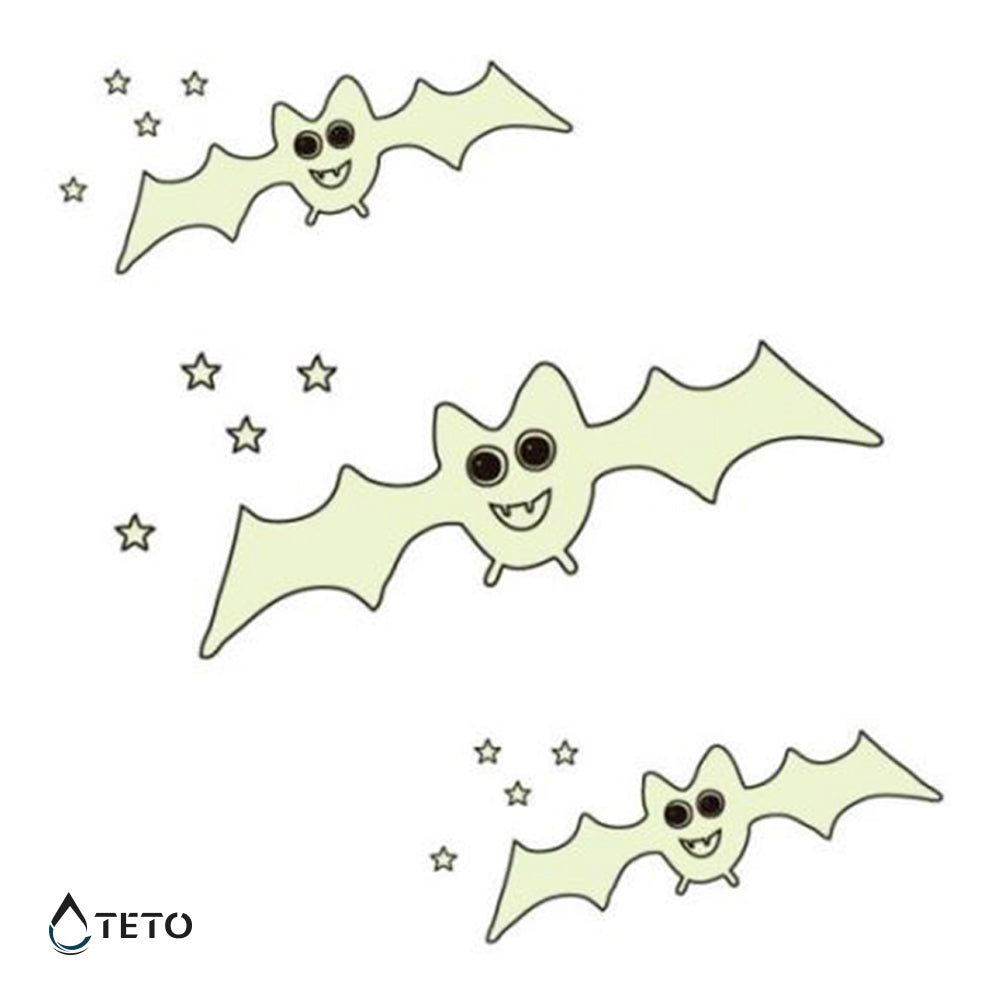 Fledermaus - Leuchtet im Dunkeln - Set - TETO Temporäre Tattoos