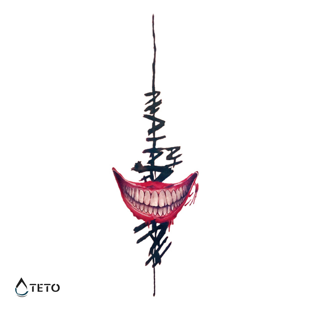 Lachen des Jokers - TETO Temporäre Tattoos