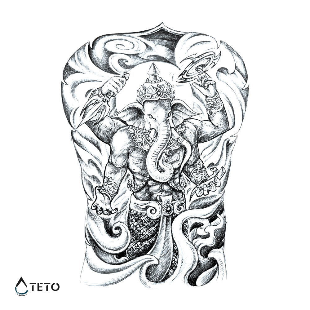 Ganesha - TETO Temporäre Tattoos