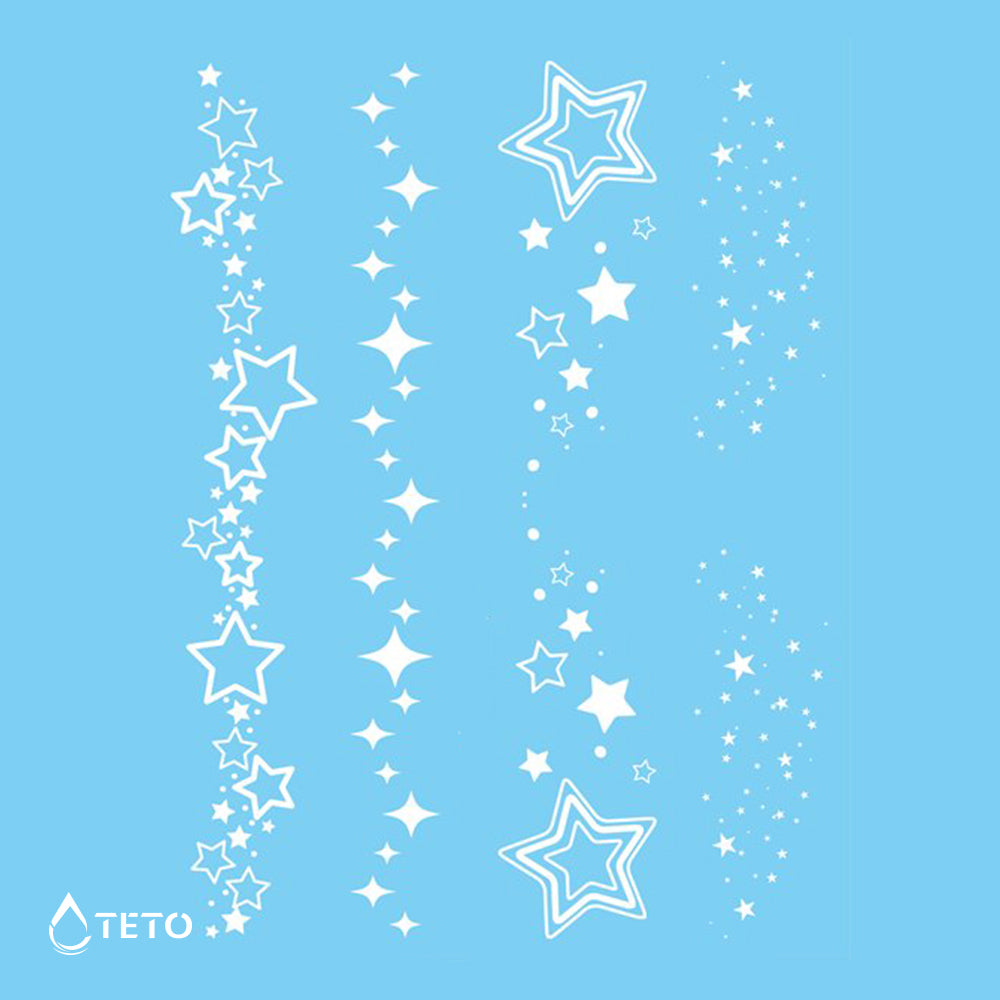 Weiße Sterne - Set - TETO Temporäre Tattoos
