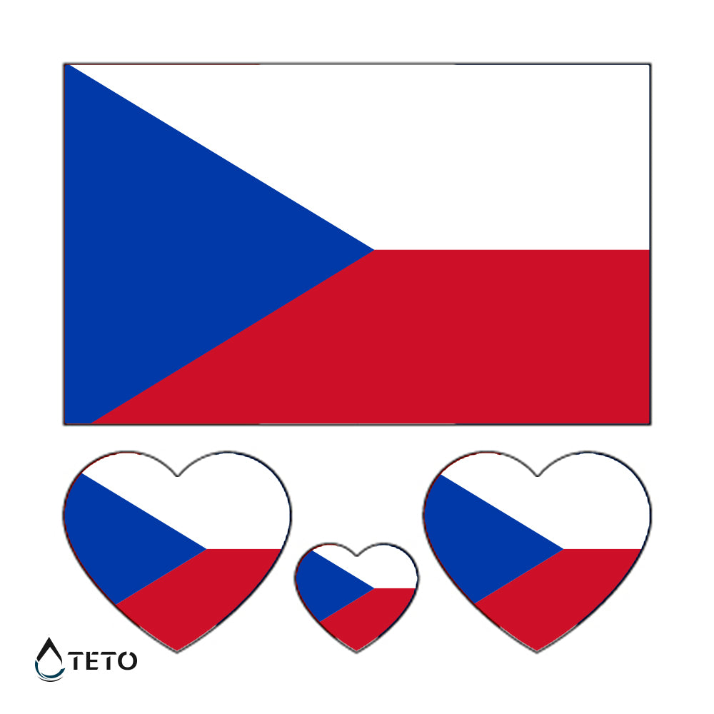 Tschechische Flagge - Set - TETO Temporäre Tattoos