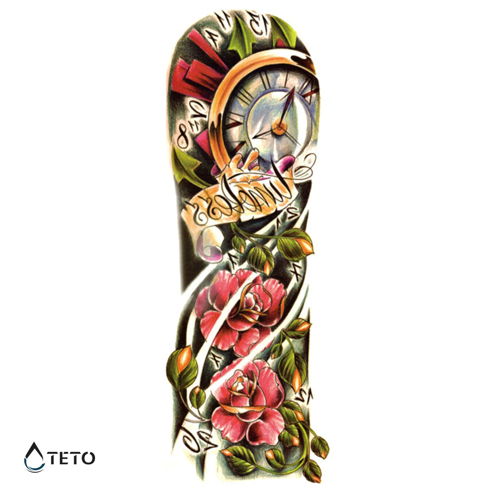 Uhr mit Blumen - TETO Temporäre Tattoos