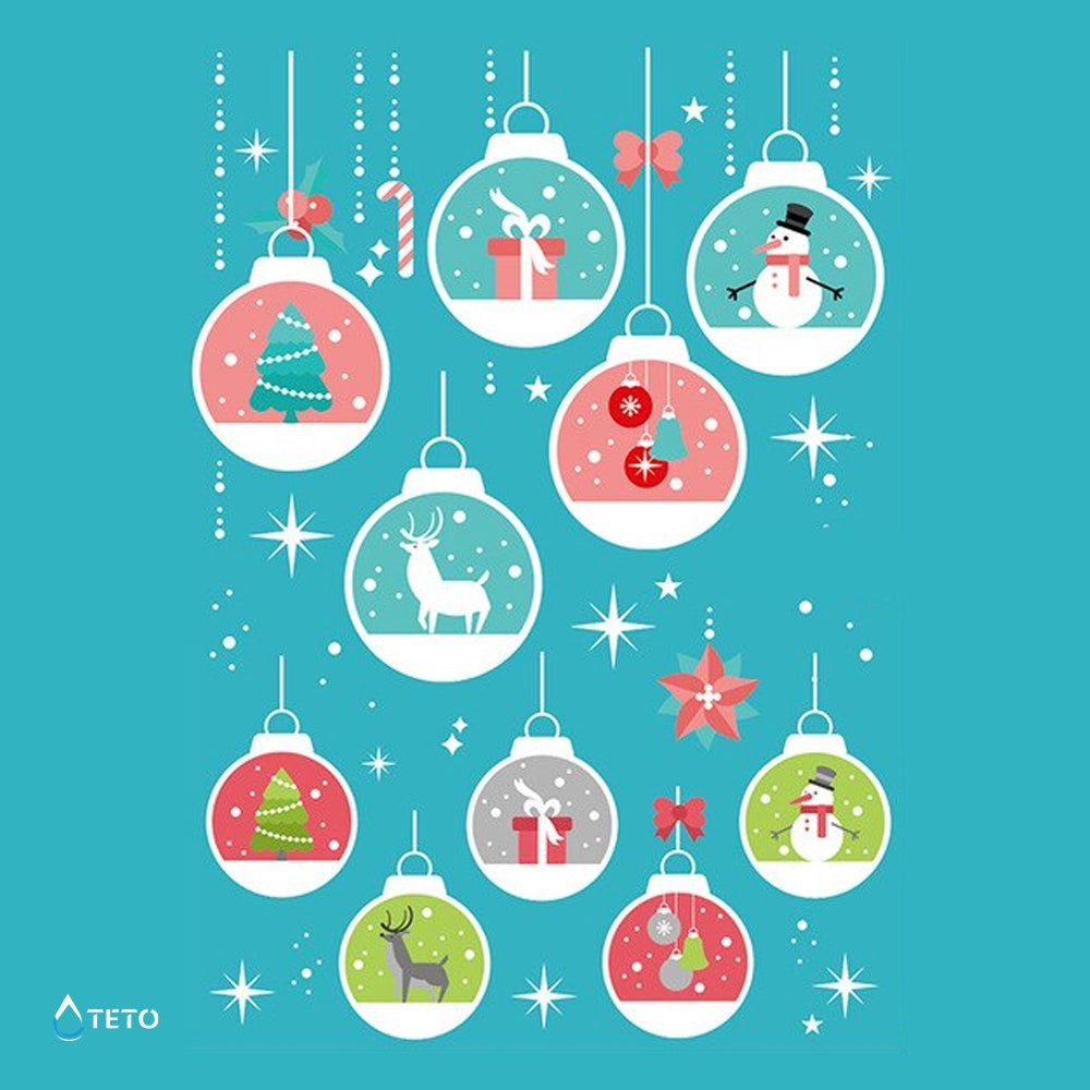Weihnachtsornamente - Weiße - Set - TETO Temporäre Tattoos