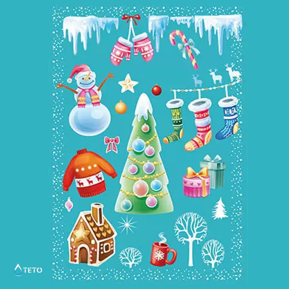 Weihnachtliche Motive - Frohe Weihnachten - Set – Typ G - TETO Temporäre Tattoos