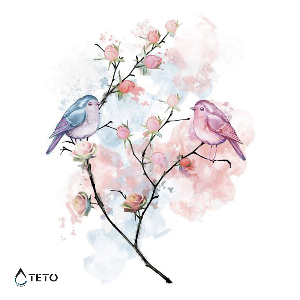 Romantische Vögel - TETO Temporäre Tattoos