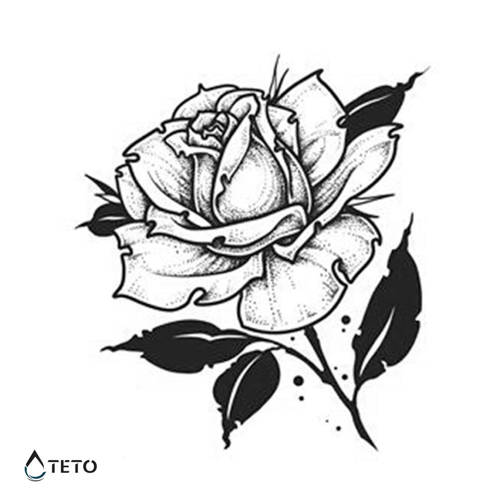 Weiße Rose - TETO Temporäre Tattoos