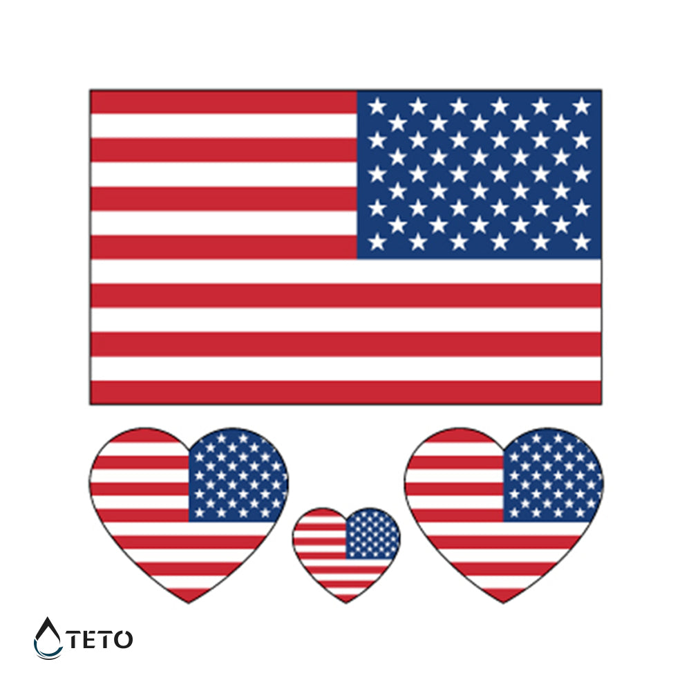Amerikanische Flagge - Set - TETO Temporäre Tattoos