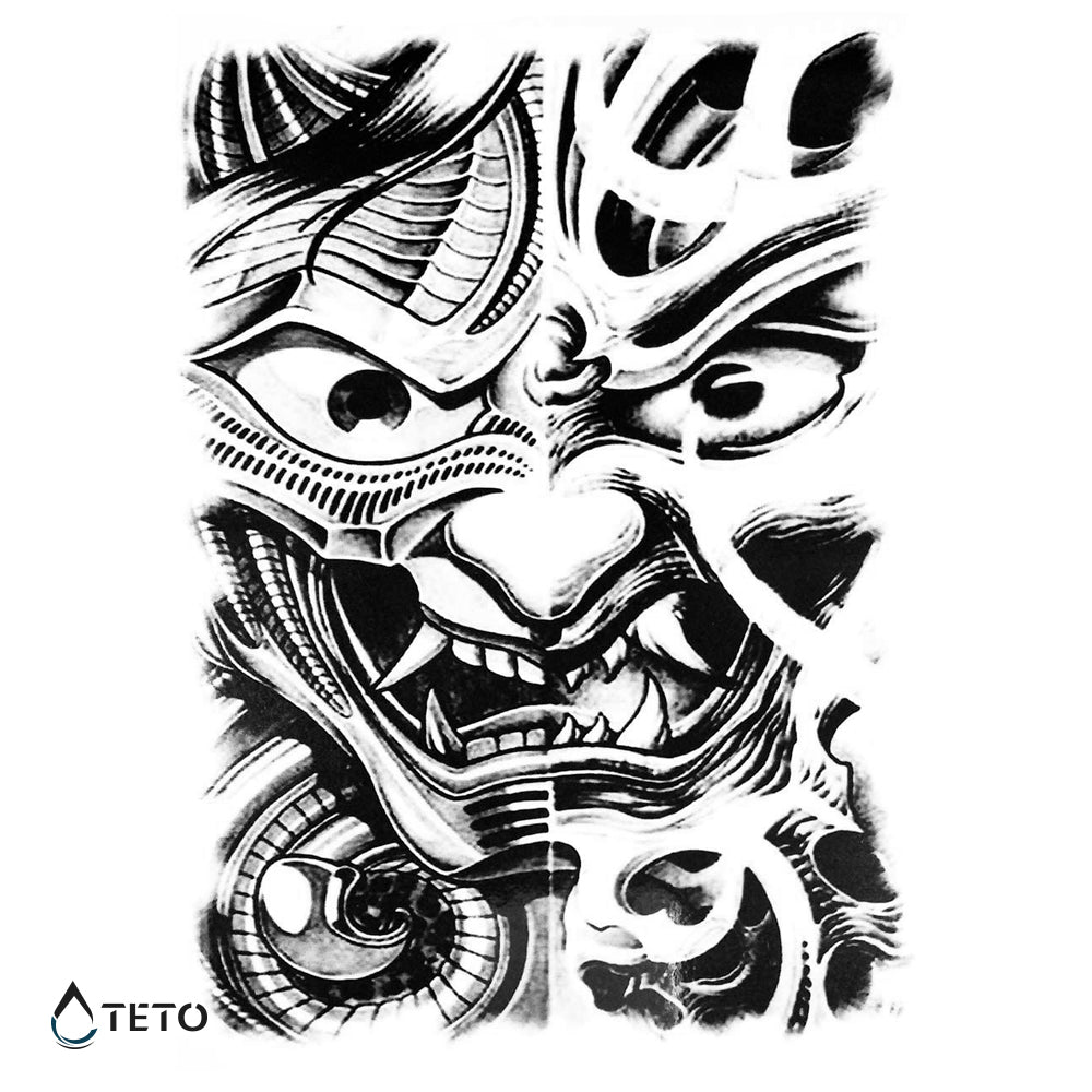 Dämonengesicht - TETO Temporäre Tattoos