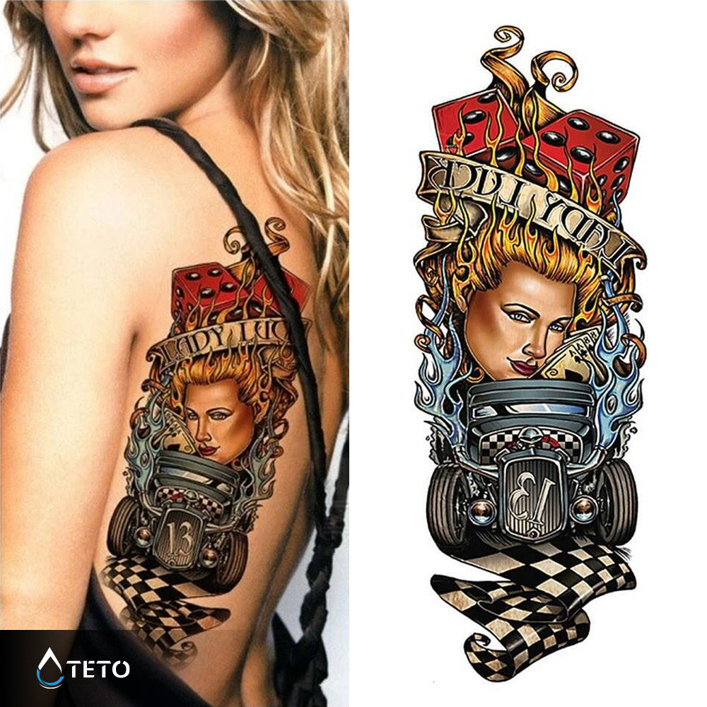 Die Dame des Glücks - TETO Temporäre Tattoos