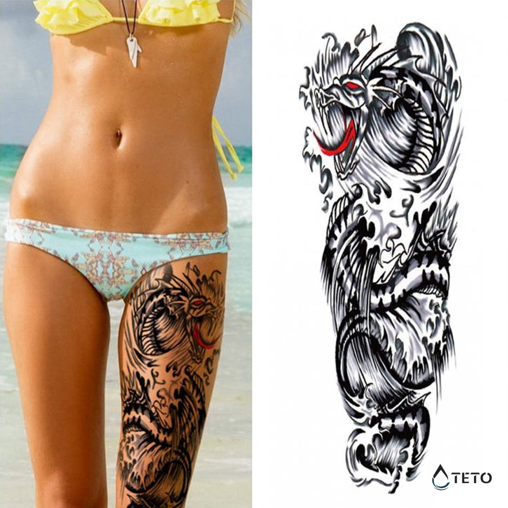 Rotäugiger Drache - TETO Temporäre Tattoos