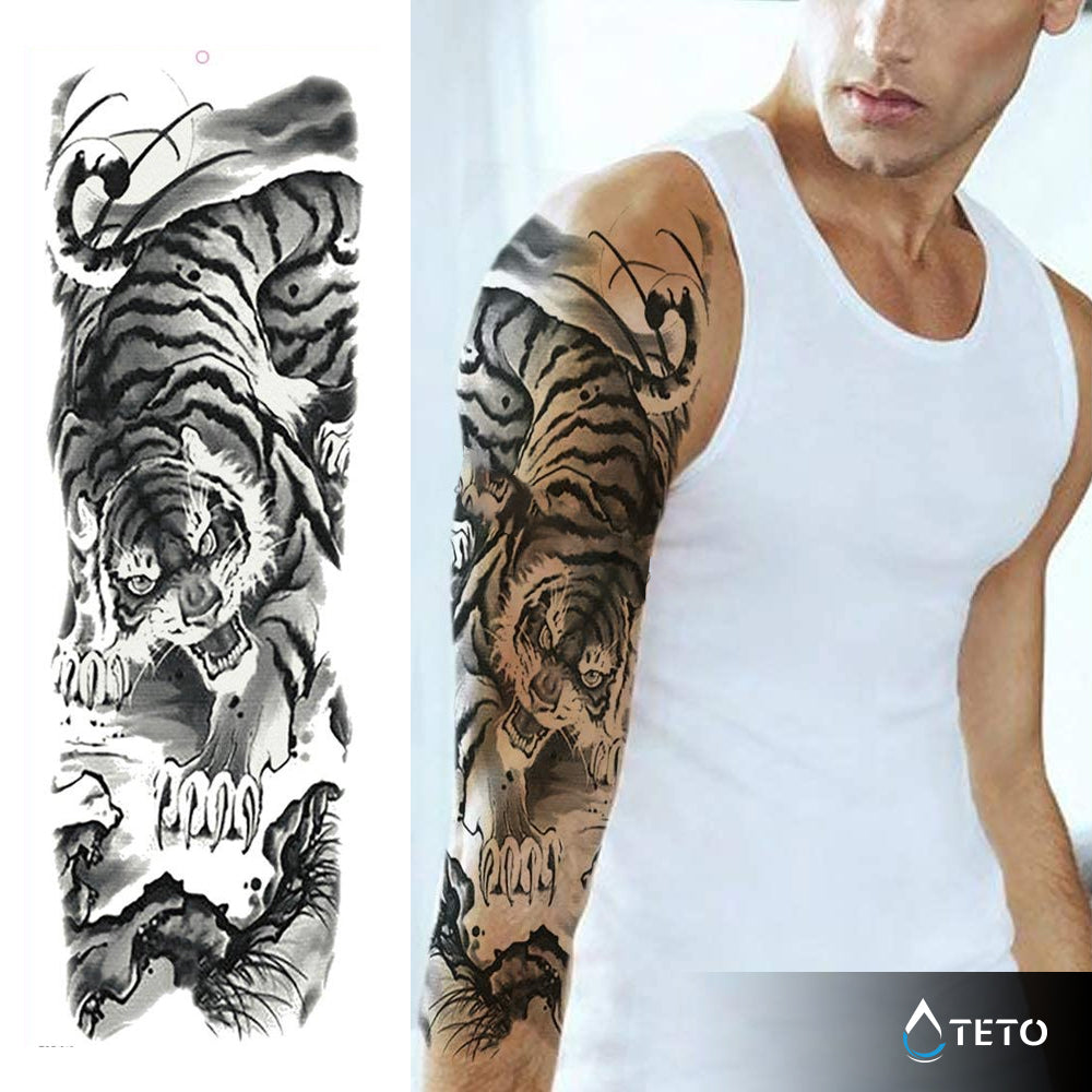 Wütender Tiger - TETO Temporäre Tattoos