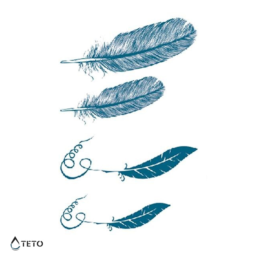 Feder - Set - TETO Temporäre Tattoos