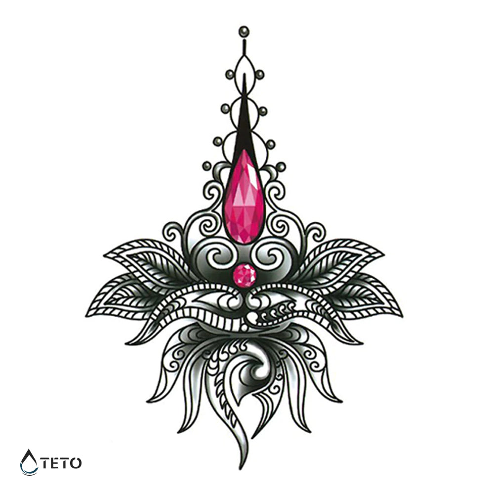 Mandala mit Diamant - TETO Temporäre Tattoos