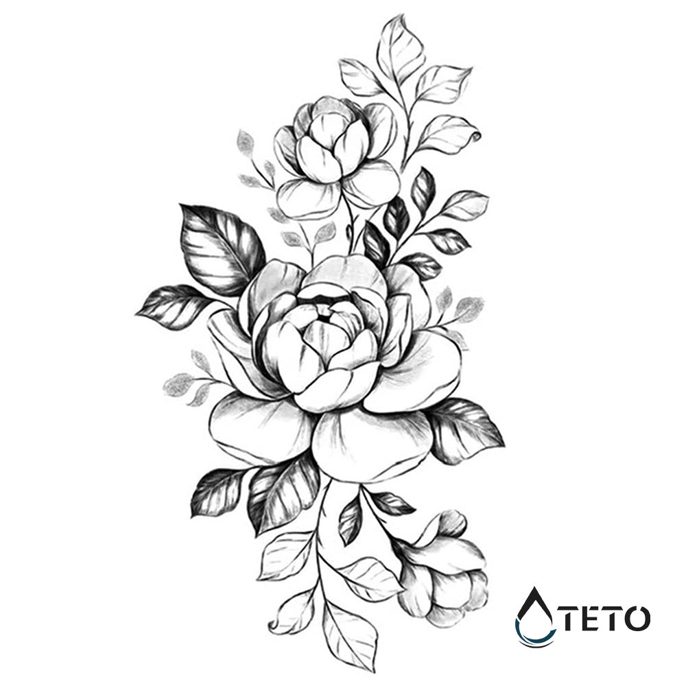 Romantische Rose - TETO Temporäre Tattoos