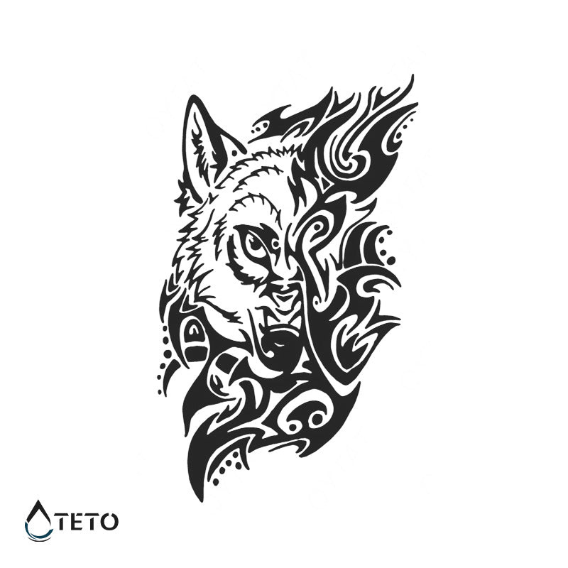 Tribal wolf – Semipermanente - TETO Temporäre Tattoos
