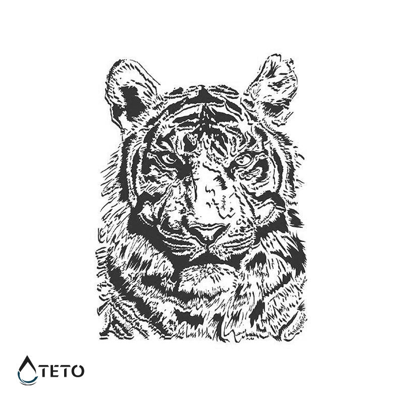 Grauer Tiger – Semipermanente - TETO Temporäre Tattoos