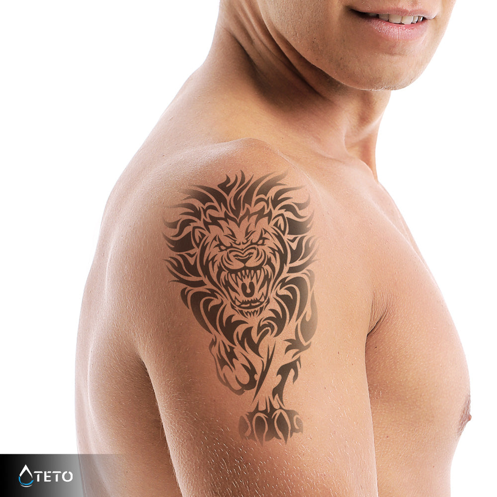 Tribal löwe – Semipermanente - TETO Temporäre Tattoos