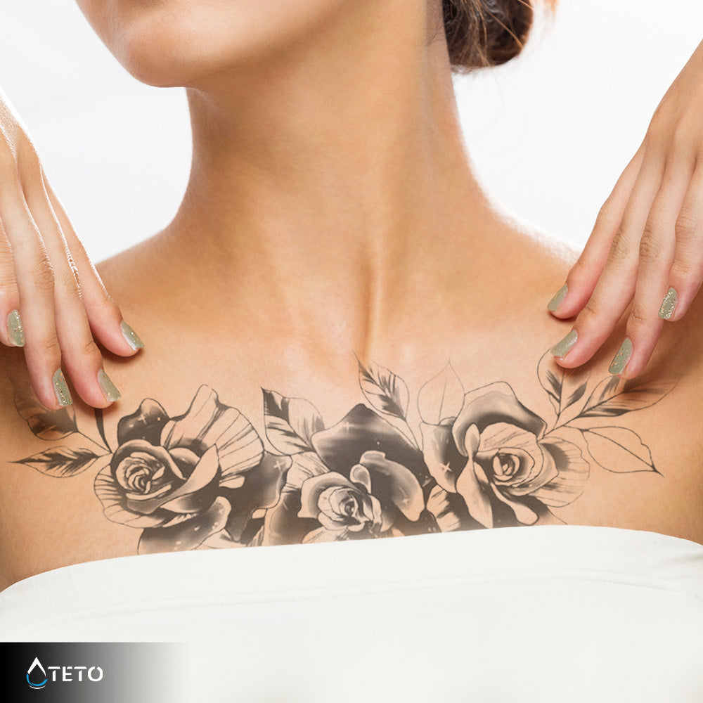 Drei Rosen – Semipermanente - TETO Temporäre Tattoos