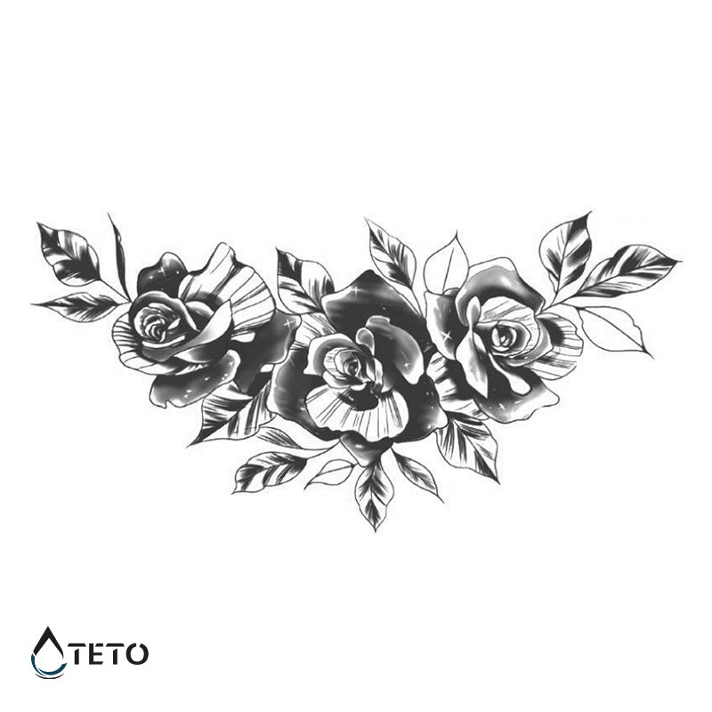 Drei Rosen – Semipermanente - TETO Temporäre Tattoos