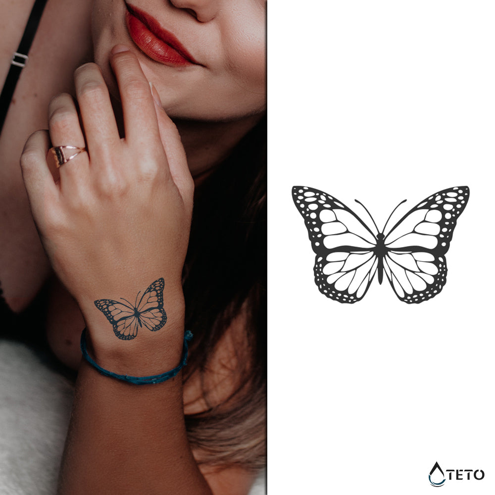 Klassischer Schmetterling – Semipermanente - TETO Temporäre Tattoos