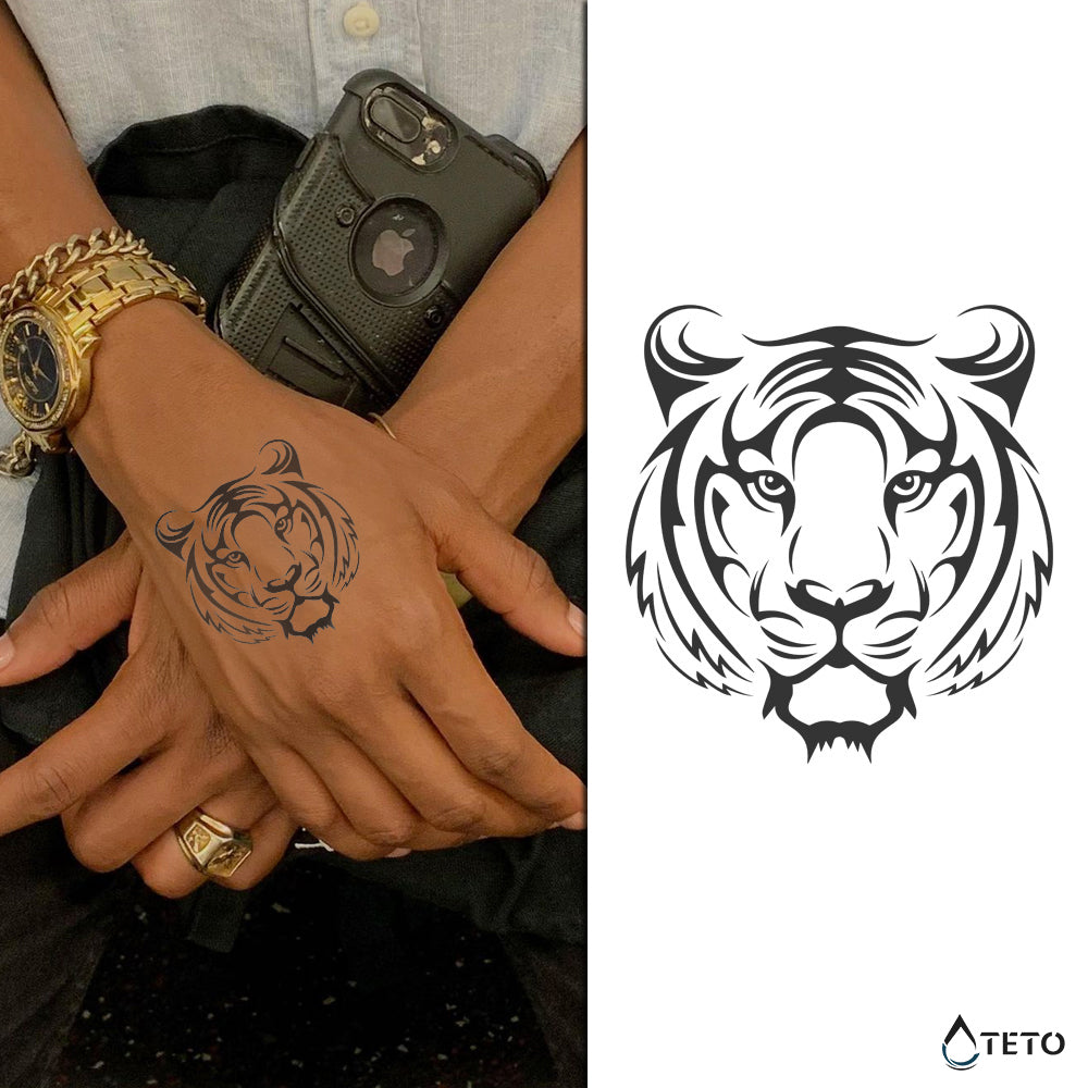 Linearer Tiger – Semipermanente - TETO Temporäre Tattoos
