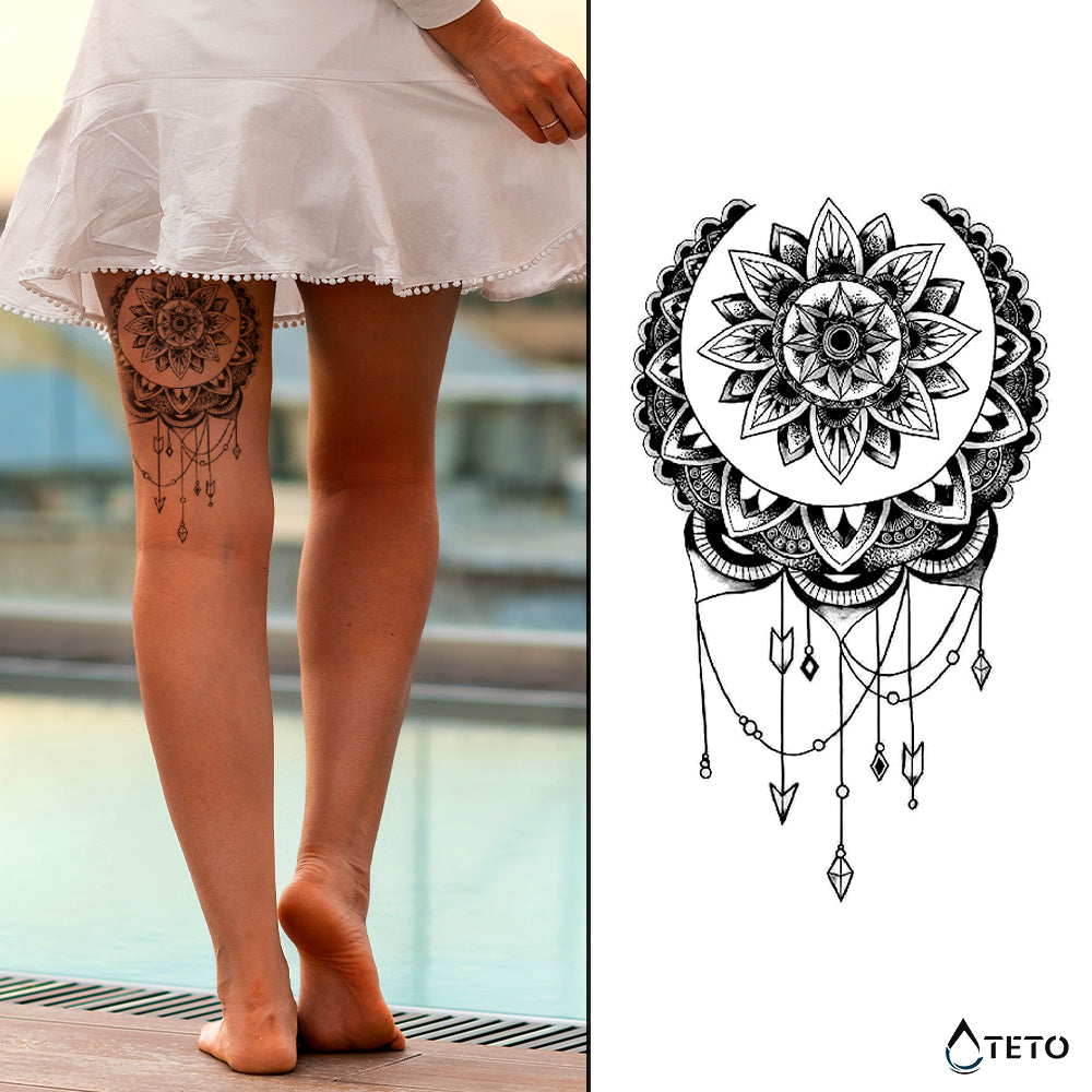 Mandala Typ G – Semipermanente - TETO Temporäre Tattoos