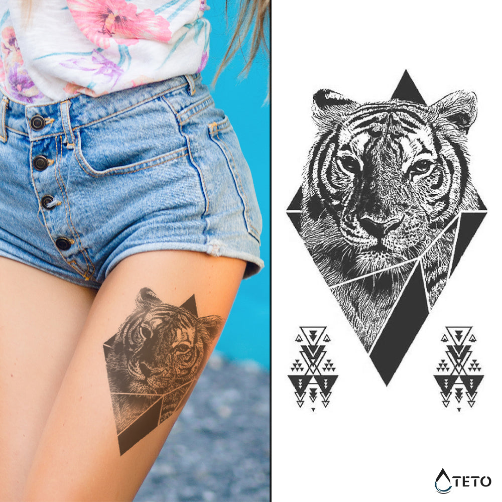 Rhombustiger – Semipermanente - TETO Temporäre Tattoos