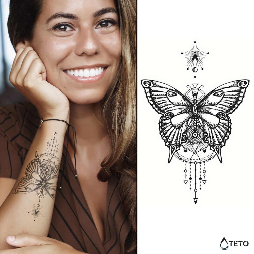 Magischer Schmetterling – Semipermanente - TETO Temporäre Tattoos