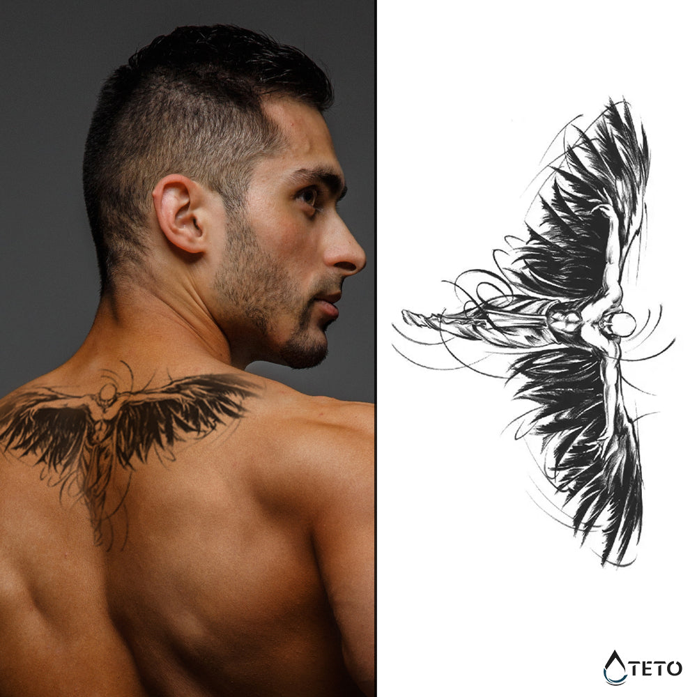 Gefallener Engel – Semipermanente - TETO Temporäre Tattoos