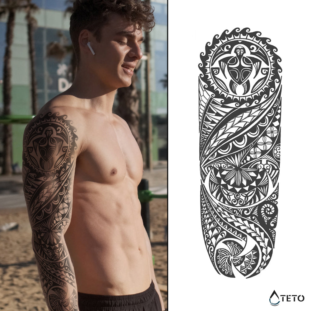 Hawaiianischer Tribal – Semipermanente - TETO Temporäre Tattoos