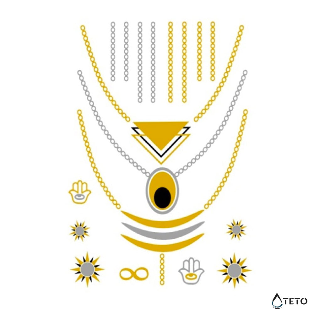 Metallisches Schmuck – Typ B - TETO Temporäre Tattoos