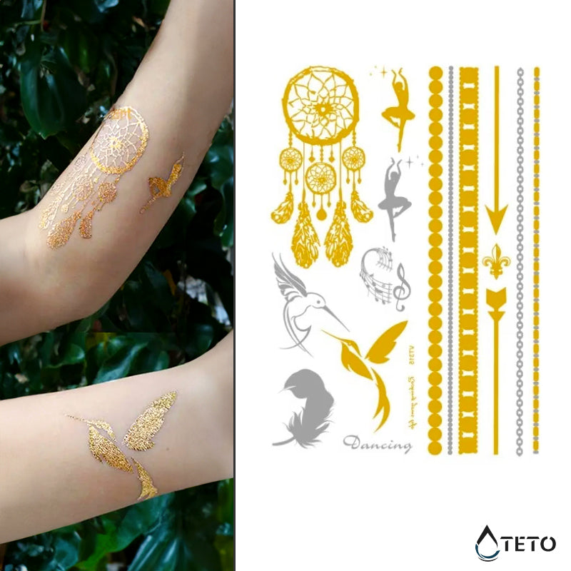 Armbänder und Motive - Set – Typ G - TETO Temporäre Tattoos