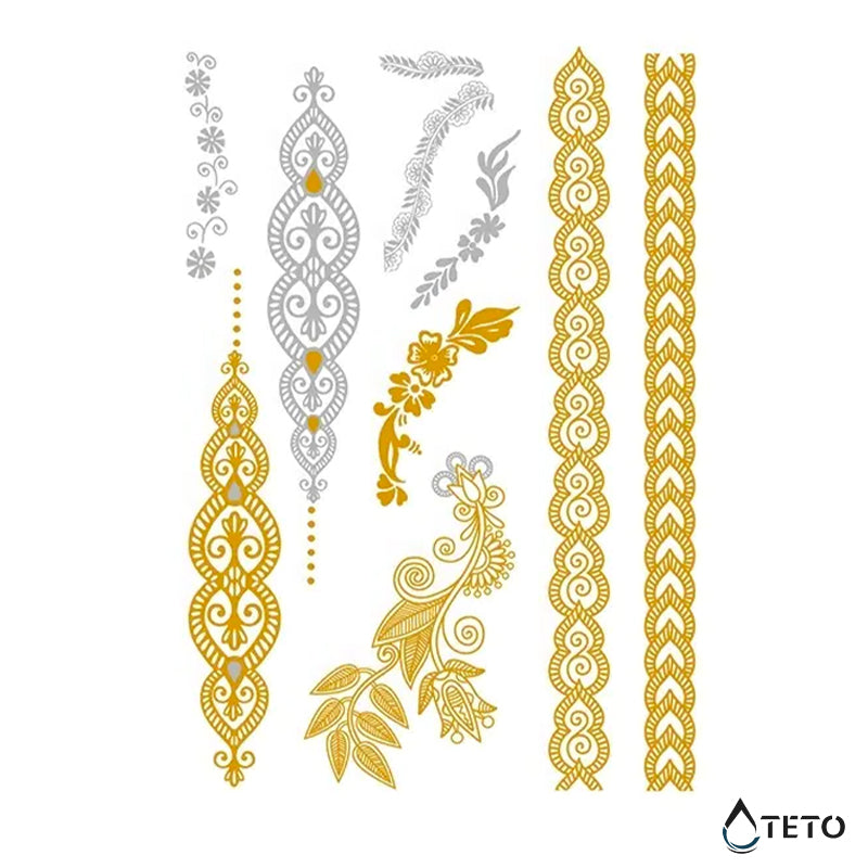 Armbänder und Motive - Set – Typ I - TETO Temporäre Tattoos