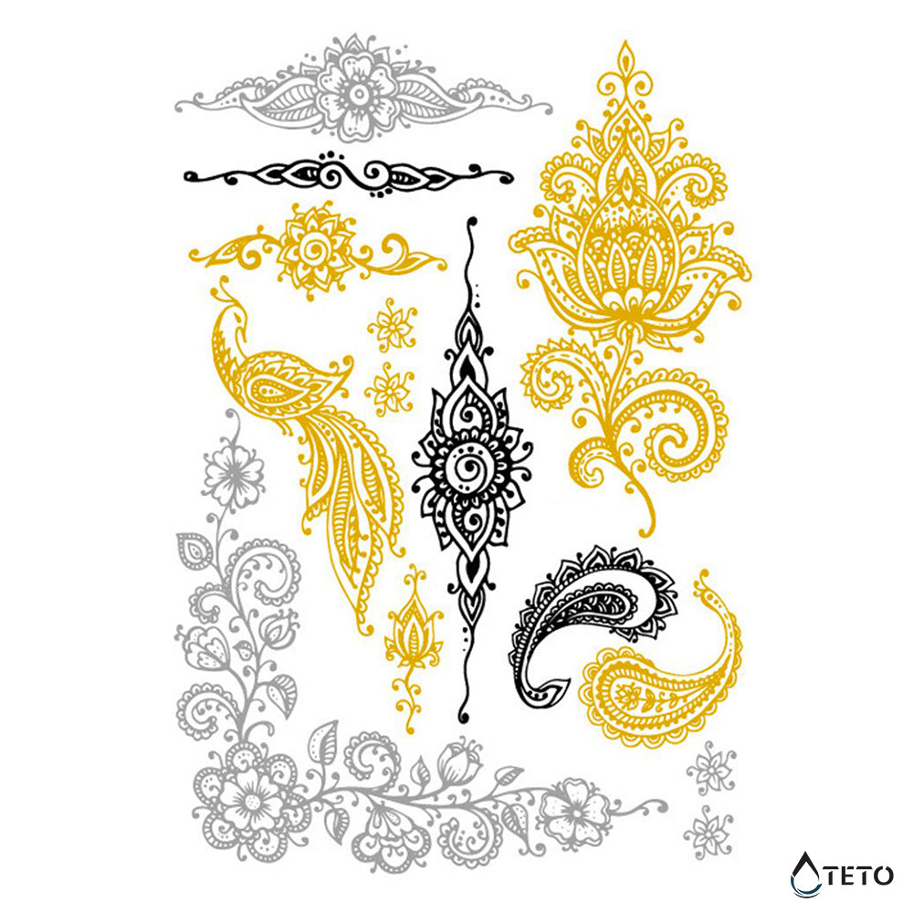 Östliche Motive - Set – Typ B - TETO Temporäre Tattoos