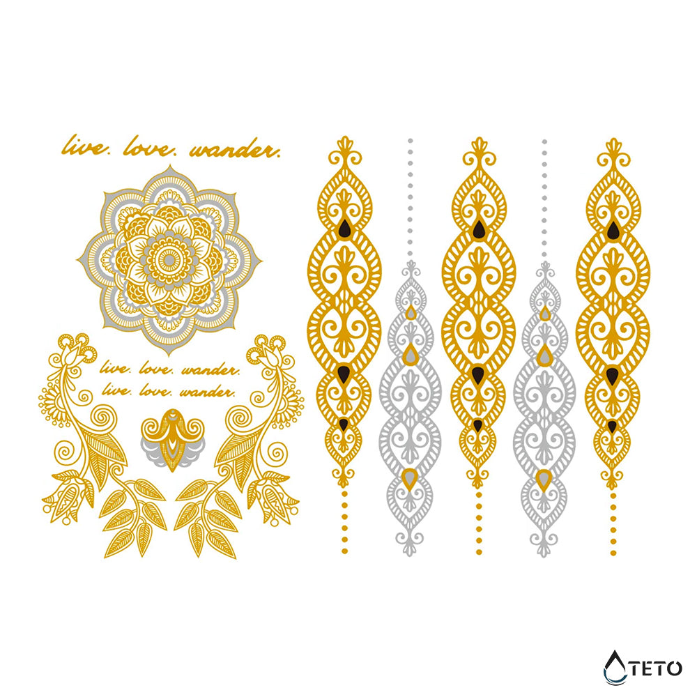 Lebe, liebe, entdecke - Set – Typ B - TETO Temporäre Tattoos