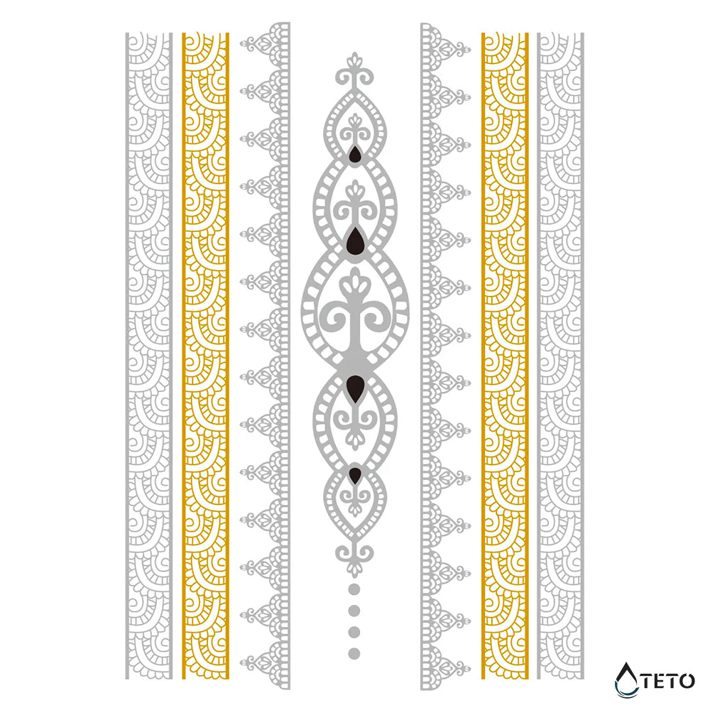 Armband und Motive - Set – Typ H - TETO Temporäre Tattoos