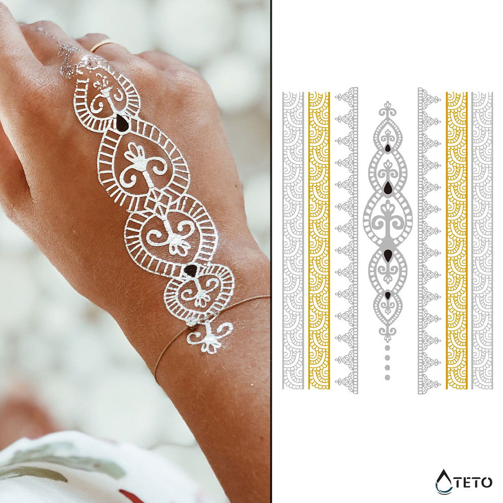Armband und Motive - Set – Typ H - TETO Temporäre Tattoos