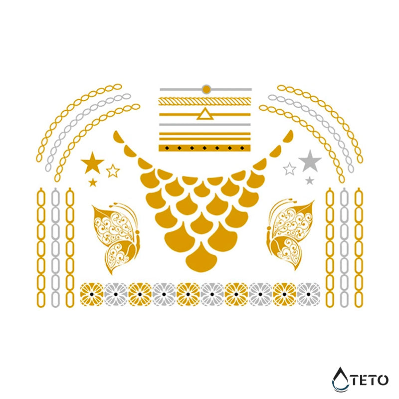 Armbänder und Motive - Set – Typ F - TETO Temporäre Tattoos
