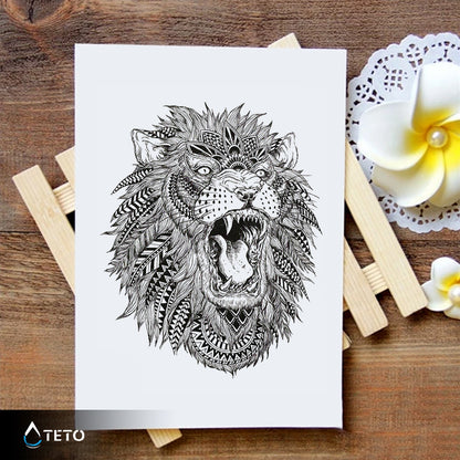 Indigener Löwe - TETO Temporäre Tattoos