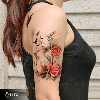 Sanduhr mit Blume